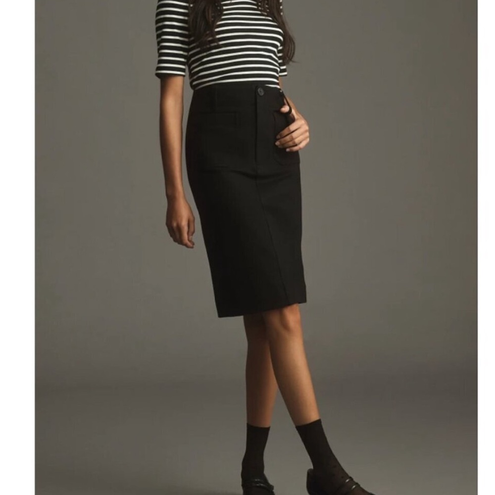 Anthropologie Black Pencil Skirt